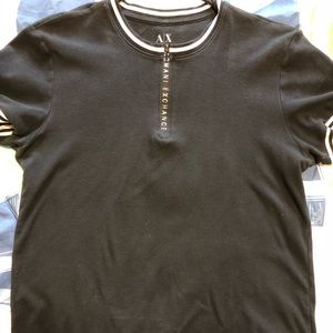 Black/white trim A/X quarter zip shirt